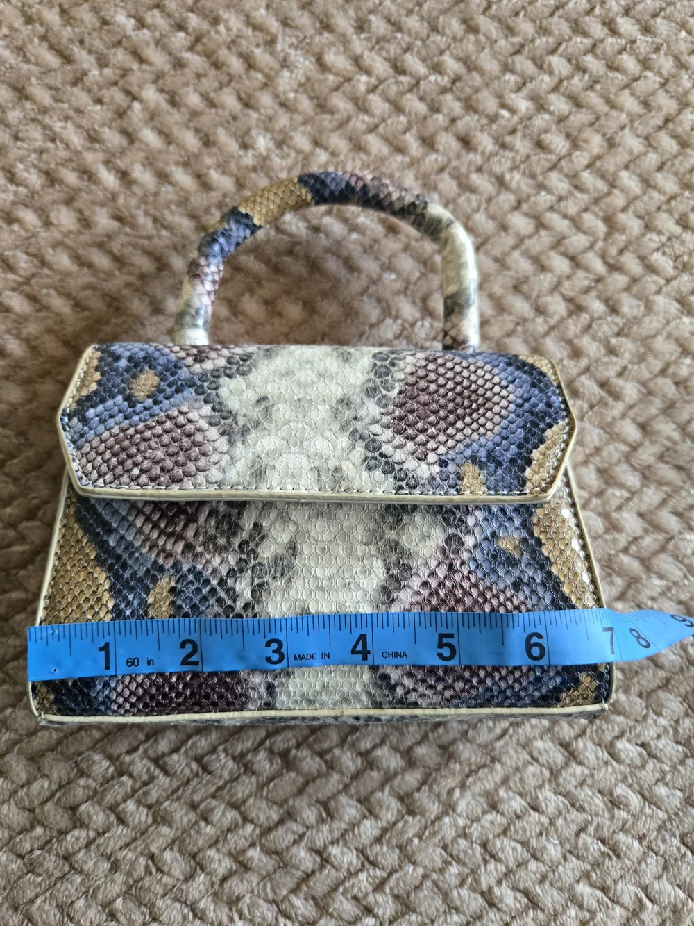 Trendy Y2K Snake Print Mini Top Handle Handbag